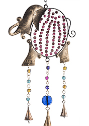 Fair Trade Gift of the Week - Elephant iron windchime with mixed glass beads